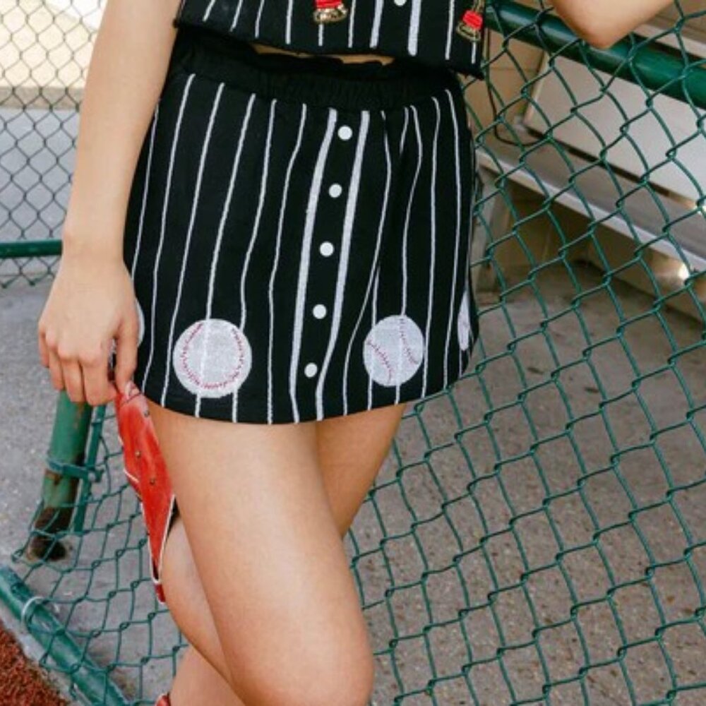Queen of Sparkles Pinstripe Baseball Skort